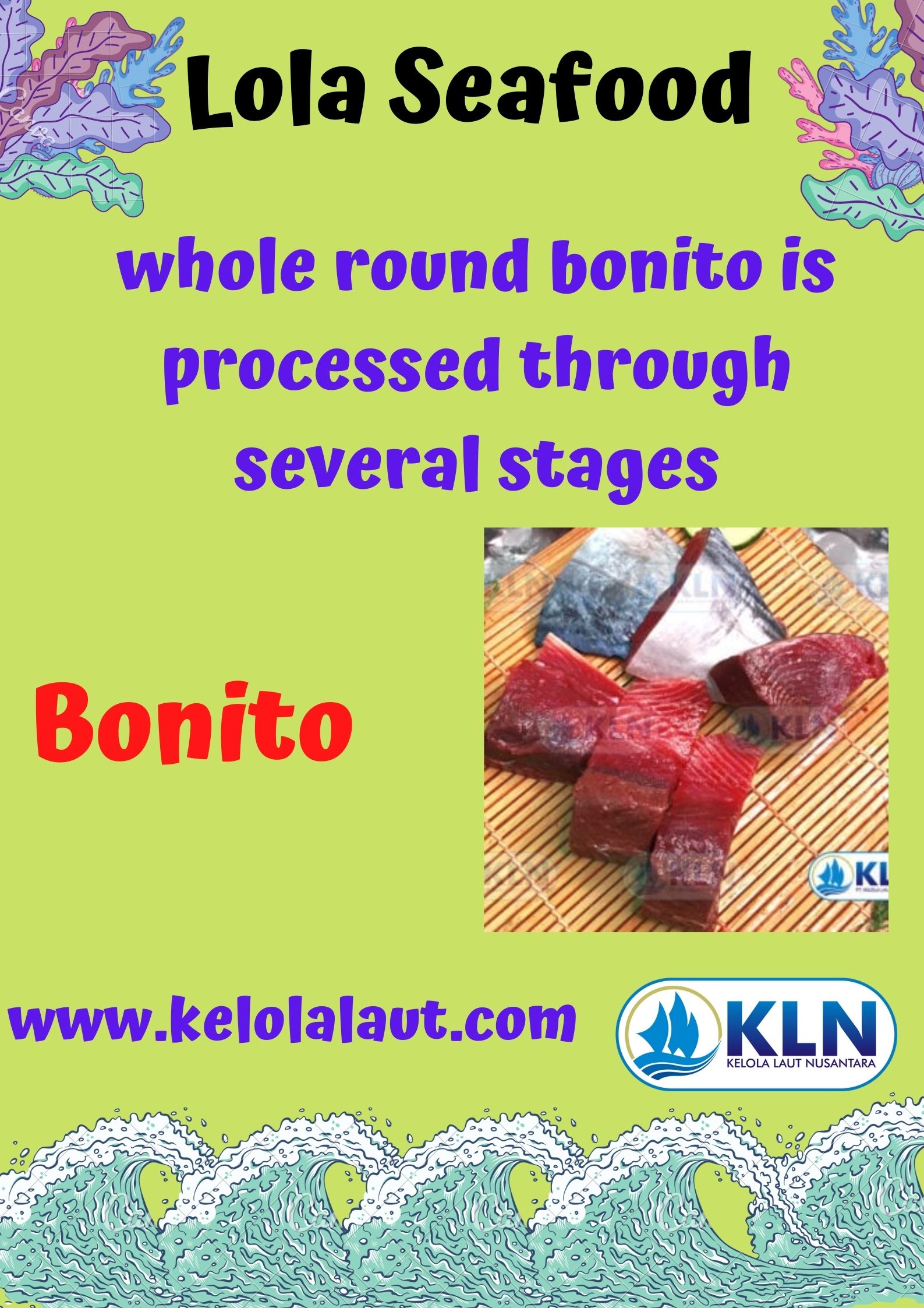 The whole round bonito is processed through several stages.