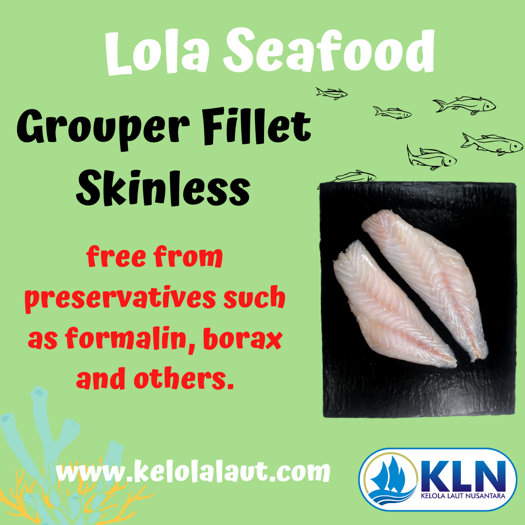 Grouper Fillet Skinless is Free from preservatives such as formalin, borax, and others.